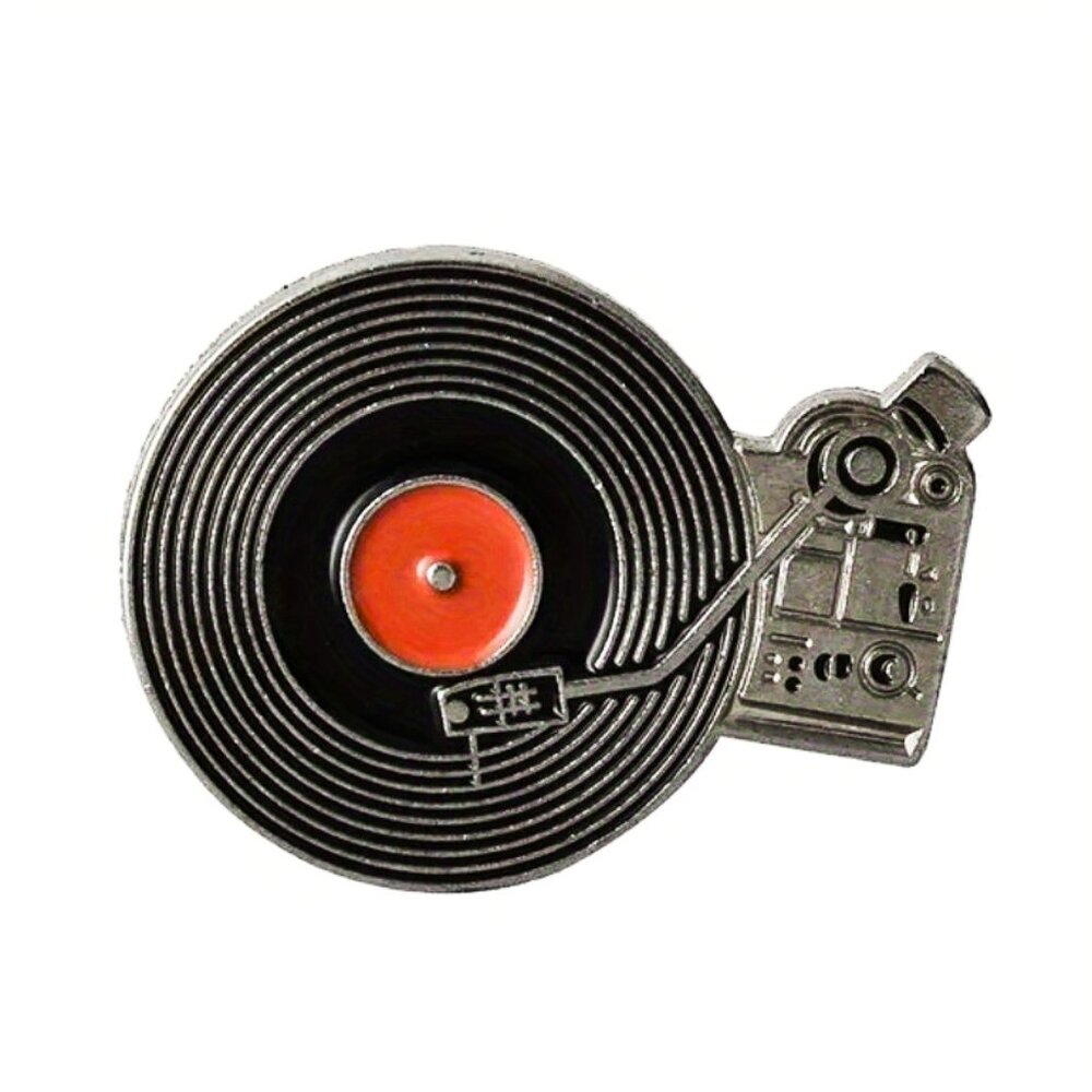 HI FIDELITY TURNTABLE OIL DRIPPED ENAMEL PIN LAPEL PIN BROOCH NWT